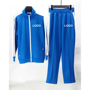 Ensemble de survêtement en molleton respirant imprimé léopard à fermeture éclair de style sportif personnalisable, vêtements de rue légers, veste de jogging - Product Image 6