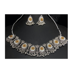 Compre Collar de plata alemana oxidada de calidad de exportación en línea con tarifa de venta al por mayor de 2 tonos - Product Image 3