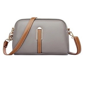 2025 Vintage <b>Crossbody</b> Shoulder <b>Bag</b> for Women Genuine Leather Shiny Solid Color Casual Fashion Zipper Button - Product Image 5