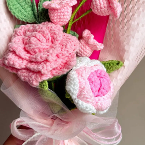 Plantas de flores de ganchillo hechas a mano, flores artificiales para siempre, regalo para un amigo, perfecto para decoraciones para el hogar, OEM hecho en Vietnam - Product Image 6