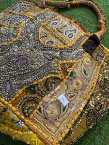 Banjara, bolso de mano bohemio grande para mujer, bolso de hombro con cuentas indio hecho a mano con cierre de cremallera para ir de compras - Product Image 4