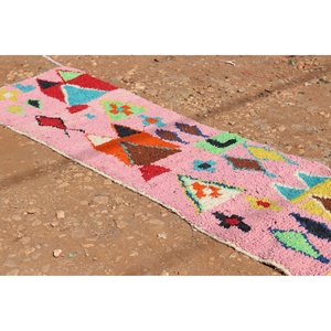 Tapis de chemin de prière rose tissé à la main Jacquard moderne abstrait doux rayé laine Polyester soie tissage plat lavable maison - Product Image 5