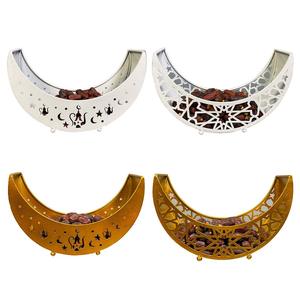 ถาดโชว์ขนมรูปทรงดวงจันทร์ทำด้วยมือทำจากโลหะสำหรับ2025อีดเดือนรอมฎอน - Product Image 4