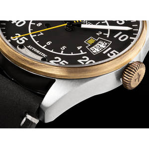 Reloj Deportivo Mecánico Automático para Hombre STOND DC-4, Negro, Resistente al Agua 10 Bar, Esfera de Cristal de Zafiro, Correa de Cuero Vintage Curtido al Aceite - Product Image 3