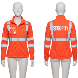 Chaqueta de Seguridad de Cuero para Mujer, 280 GSM, Poliéster Premium, Impermeable, Anti-UV, Transpirable, con Capucha, Estilo Ropa de Trabajo, Naranja Reflectante - Product Image 1