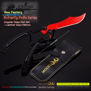 Cuchillo de mariposa Esmeralda Doppler <span class=keywords><strong>CSGO</strong></span> de 25CM, modelo de entrenamiento sin afilar de aleación de Zinc, juguete coleccionable, cuchillo de entrenamiento, regalo para niño - Product Image 4