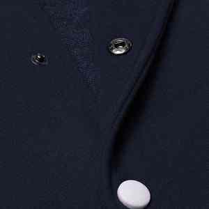 Veste universitaire en cuir personnalisée pour hommes avec écusson brodé style bombardier zippé ourlet côtelé Streetwear - Product Image 2