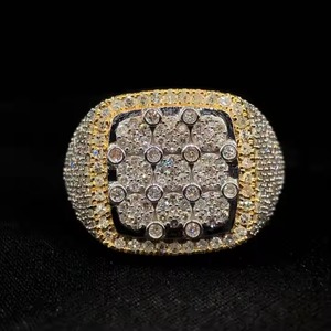 Luxury Fully Iced out Moissanite Diamond <b>Ring</b> D VVS Studded Diamond Tester Baguette-Cut Icy <b>Spinner</b> <b>Ring</b> - Product Image 1