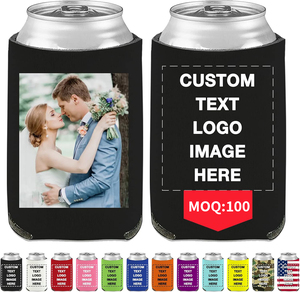 Custom Beer <b>Can</b> <b>Cooler</b> Sleeves Bulk Personalized Insulated Beverage Bottle Holder with Logo Text for Wedding Birthday Party - Product Image 3