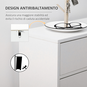 HOMCOM Armoire à chaussures moderne pour 12 paires de chaussures avec 2 portes et tiroirs, 76x26x110 cm, blanc - Product Image 6