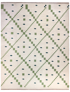 พรมพื้นที่ทำจากผ้าฝ้ายทำมือพรมรีไซเคิลลายสก็อต - Product Image 1