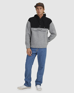 Sweat-shirt à capuche en polaire bicolore pour hommes sweat-shirt d'hiver chaud Streetwear décontracté haut à capuche à demi-fermeture éclair doux confortable élégant - Product Image 4