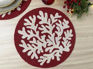 แผ่นรองจานงานแต่งงานสุดหรู ดีไซน์ทำมือ เป็นมิตรกับสิ่งแวดล้อม ประดับด้วยลูกปัดแก้วสีสันสดใส งานปักลาย โดดเด่นไม่ซ้ำใคร กำลังเป็นที่นิยม - Product Image 6