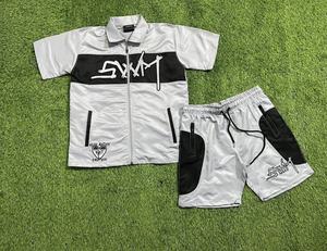 Chándal de nailon personalizado, camisa cortavientos deportiva y chándales cortos, conjunto de pantalones cortos cortavientos para hombre - Product Image 6