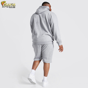 Ensembles de shorts de jogging à capuche deux pièces personnalisés pour hommes coton éponge français surdimensionné 3D pour bouffée impression grande taille sans ficelle hiver - Product Image 5