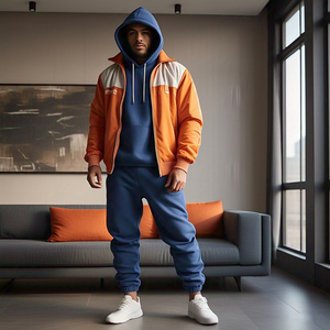 ชุดวอร์มผ้าฟลีซแบบสวมหัวมีฮู้ดสำหรับผู้ชายชุดวิ่งออกกำลังกาย - Product Image 4