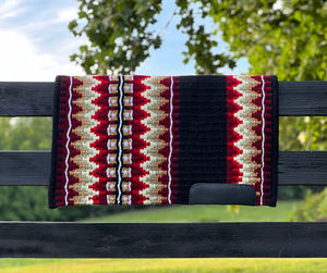 Western Show Horse Saddle Blanket Diseño de Nueva Zelanda Manta de sillín de lana hecha a mano Top Wool Saddle Pad Size - Product Image 4