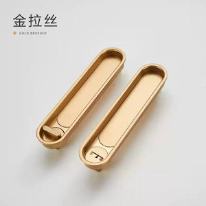 Modern Elliptical Pocket Sliding <b>Door</b> <b>Lock</b> with Pull Handle Zinc Alloy Key <b>for</b> <b>Bedroom</b> Kitchen Apartment Hospital & School - Product Image 2