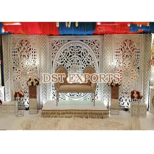 Paneles de marco de fibra 3D blancos para boda asiática, marco de fibra occidental moderno de boda, paneles 3D para eventos de boda de lujo de Toronto, decoración de escenario - Product Image 4