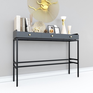 CST009 Modern Luxury <b>Console</b> <b>Table</b> with Drawers Rustic Glass and Metal <b>for</b> <b>Entry</b> Living Room or Hotel Use - Product Image 2
