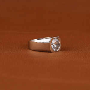 Alianza de boda de diamante cultivado en laboratorio de corte redondo de oro macizo de 14K para hombre, accesorio de joyería único de estilo clásico personalizable a la moda - Product Image 5