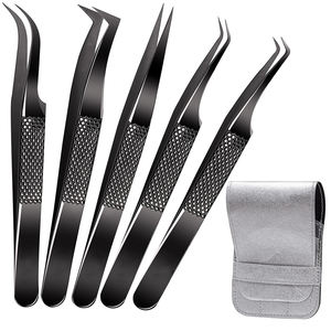 Imprimer Logo Fiber Tip Cils Pincettes 45 75 90 Degrés Nano Grip Pincettes Personnalisé Private Label Extension de Cils Pince À Épiler En Vedette - Product Image 5