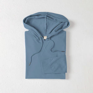 Custom OEM Design Men's Winter Long Solid Front Logo Fleece Pullover <b>Hoodie</b> - Product Image 2