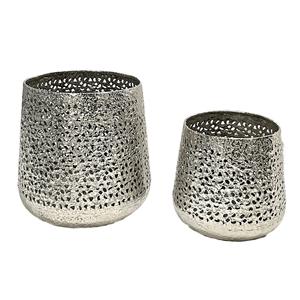 Florero de metal de aspecto definitivo con acabado múltiple y jarrón decorativo de mesa de restaurante y hotel de diferentes tamaños de forma - Product Image 4