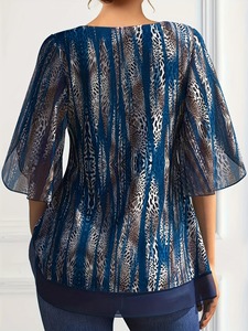 T-shirt d'été confortable et respirant à manches courtes en coton, à col en V, extensible et doux, à la mode pour femmes - Product Image 3