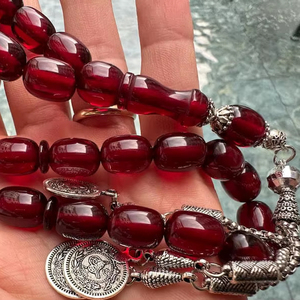 Collar de Oración Islámico Tasbih Musulmán Tradicional de Resina Hecha a Mano, con Cuentas de Ángel, Cadena Religiosa Ecológica para Adoración - Product Image 1