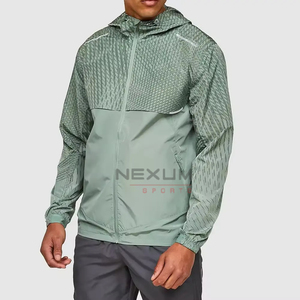 Veste de survêtement en coton nylon imperméable à coquille souple pour hommes, pull de course à pied multi-poches avec demi-fermeture éclair, dernières vestes à capuche - Product Image 1