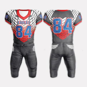 Kit de uniforme de fútbol americano con impresión por sublimación y número de nombre personalizado, ropa deportiva con receptor ancho, conjunto de pantalones cortos de talla grande - Product Image 4