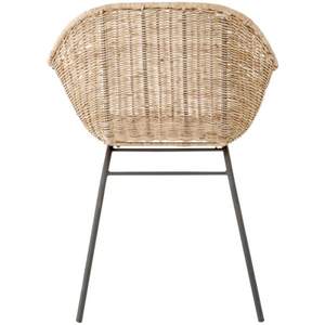 Silla de Comedor de Alta Calidad con Estructura de Hierro y Mimbre Tejido, Diseño Moderno, No Plegable, para Uso en Interiores/Exteriores, Hogar y Jardín - Product Image 2