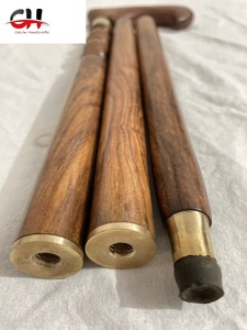 ไม้เท้าเดินด้ามไม้หัววินเทจทำจากทองเหลืองดีไซน์เนอร์สไตล์วิคตอเรียโบราณ - Product Image 2