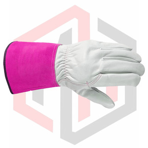 Gants de travail en cuir de vachette de qualité supérieure avec manchette en cuir fendu long pour une utilisation industrielle et intensive - Product Image 4