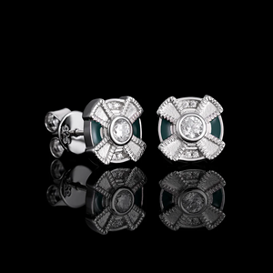 Boucles d'oreilles créoles écologiques en argent sterling 925, serties de diamants de laboratoire, idéales pour cadeau et soirée - Product Image 1