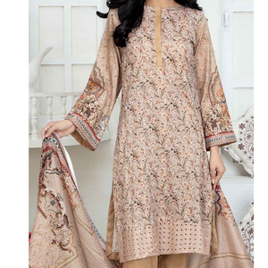 Femmes Nouvelle Arrivée Casual Dress Long Sleeve Pakistanais Dernier Salwar Kameez Custom Print Lawn Dress Maxi - Product Image 6