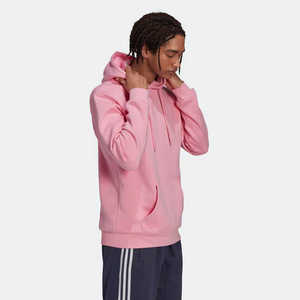 Haute qualité coupe régulière poids lourd 70% coton 30% polyester recyclé polaire Essentials trèfle sécurité rose hommes pull à capuche - Product Image 2