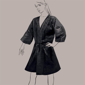 10 Pcs <b>Disposable</b> Kimono with Black Belt TNT Fabric <b>Disposable</b> <b>Underwear</b> - Product Image 4