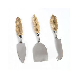 ชุดมีดหั่นชีสสแตนเลสชุบเงินพร้อมก้านที่มีเอกลักษณ์มีดหั่นชีสมีดดีไซน์มีดหั่นชีสแบบทันสมัยสำหรับบ้านและงานแต่งงาน - Product Image 3