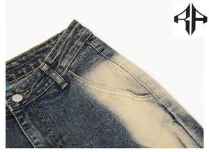 Pantalon en jean pour hommes avec logo personnalisé de haute qualité Nouveau design Vêtements d'extérieur droits Techniques tricotées lavées respirantes Multicolore - Product Image 4