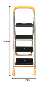 พาราไดมอนด์แบบพับได้บันไดอุตสาหกรรม4ขั้นสีส้มอ่อนทำจากเหล็กสำหรับใช้ในบ้านบันไดพลาสติกกันลื่นแบบขั้นบันไดสำหรับจับยึดเพิ่มเติม - Product Image 3