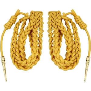 Vente en gros 2024 sur mesure OEM Gold Mylar Rope Aiguillette clip en métal pour ornement uniforme Costum taille couleur et logo imprimé - Product Image 1