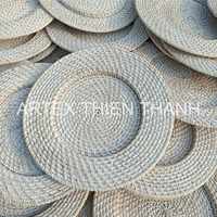 Napperon en rotin en gros, tressé à la main, rond, en osier, en forme de pétale de tournesol, décoration rustique pour table à manger, fait main en fibre