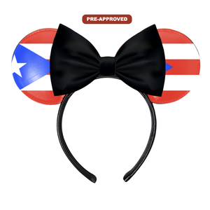 ที่คาดผมสั่งทำพิเศษตามแบบที่กำหนดเอง หูหนูแบบสั่งทำพร้อมดีไซน์ที่ได้รับการอนุมัติล่วงหน้า ธงรัฐเปอร์โตริโก - Product Image 1