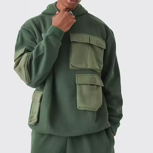 Sweats à capuche et sweat-shirts cargo en coton Slim Fit personnalisés pour hommes avec son propre design et son propre logo - Product Image 5