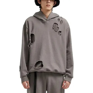 เสื้อฮู้ดดี้ผู้ชายดีไซน์ใหม่สุดฮิต คุณภาพพรีเมียม สไตล์ดิสเทรส ทรงหลวม ไหล่ตก ผ้าฟลีซระบายอากาศ แฟชั่น ราคาประหยัด - Product Image 3