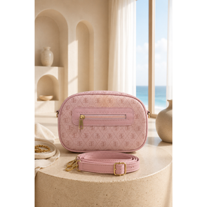 Bolso de mano y hombro de doble compartimento, accesorio de ropa rosa - Product Image 1