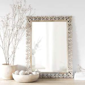 Marco de Madera para Espejo de Pared, Tamaño (24x36) Pulgadas, Solo Marco Sin Espejo, Tallado a Mano, Decorativo, Vertical u Horizontal - Product Image 2