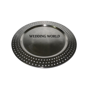 Assiette de présentation en acier inoxydable plaqué or assiette décorative de forme ronde nouvelle assiette de service en métal de luxe à vendre - Product Image 6